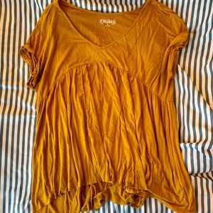 Mudd Mustard Yellow Flowy Top